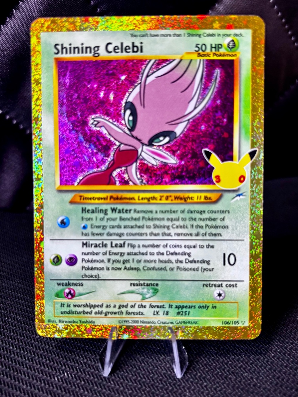 Pokemon Shining Celebi Holographic Card - 30th Anniversary - NM